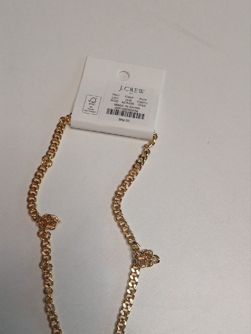 J. Crew Gold Charm Pendant Necklace with Blue Accent - Picture 4 of 4